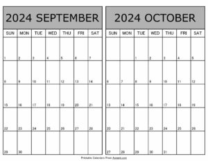 Printable September October 2024 Calendar