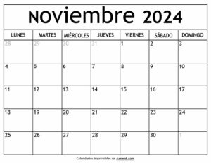 Calendario Noviembre 2024