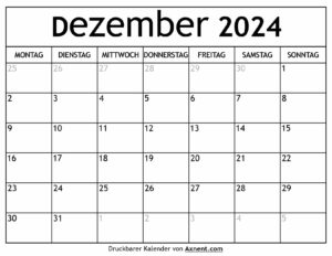 Kalender Dezember 2024