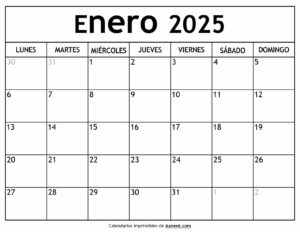 Calendario Enero 2025