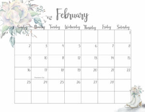 Cute February Calendar 2025