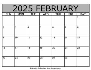 February 2025 Calendar Template