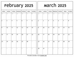 February March 2025 Calendar