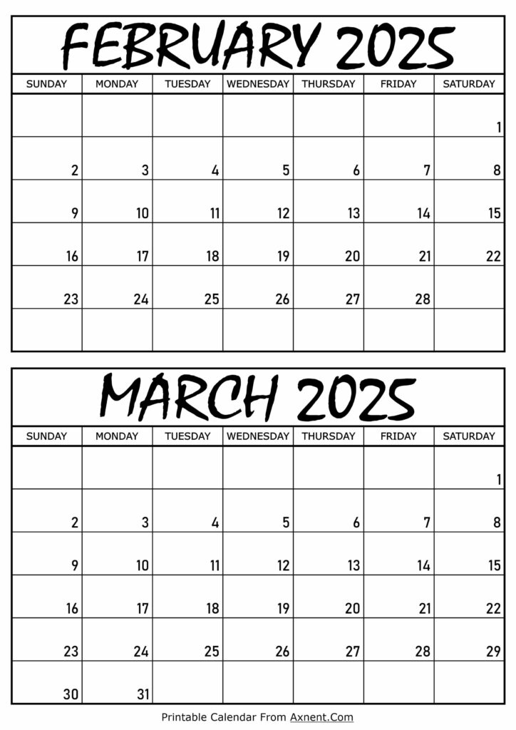 February and March 2025 Calendar