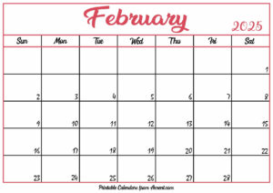 Free February Calendar 2025