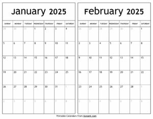 Janaury February 2025 Calendar