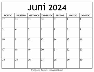 Kalender Juni 2024