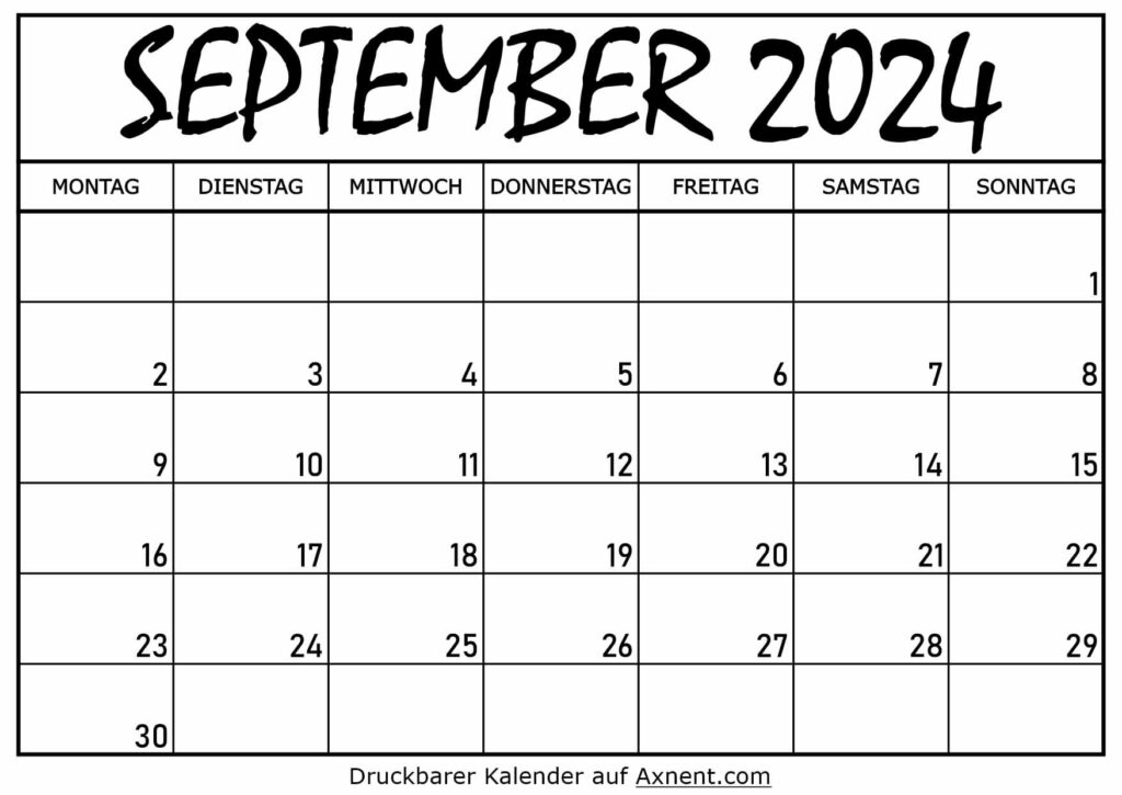 Kalender für September 2024