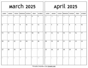 March April 2025 Calendar