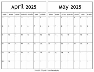 April May 2025 Calendar