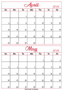 Calendar 2025 April May