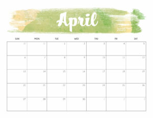 Cute April 2025 Calendar Printable