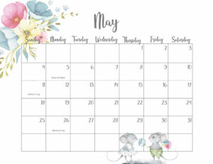 Cute May Calendar 2025