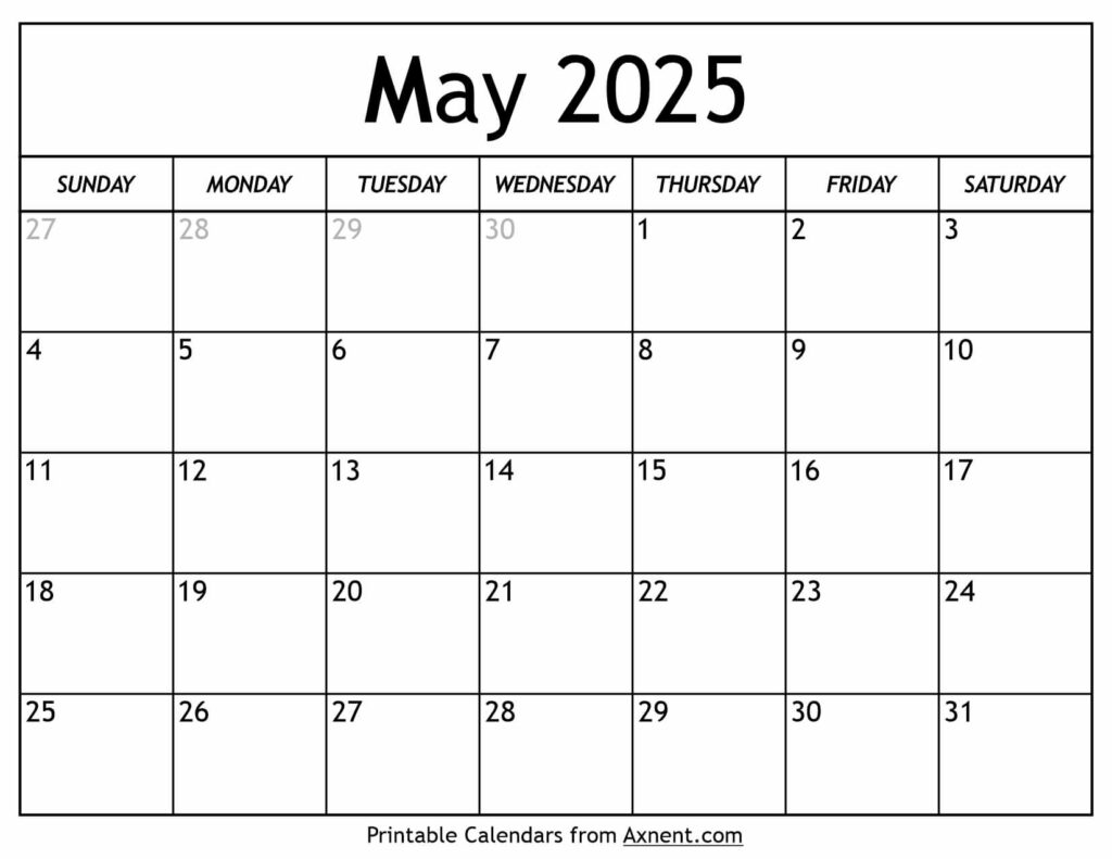 May 2025 Calendar