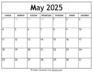 May 2025 Calendar