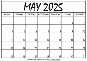 May 2025 Calendar Printable