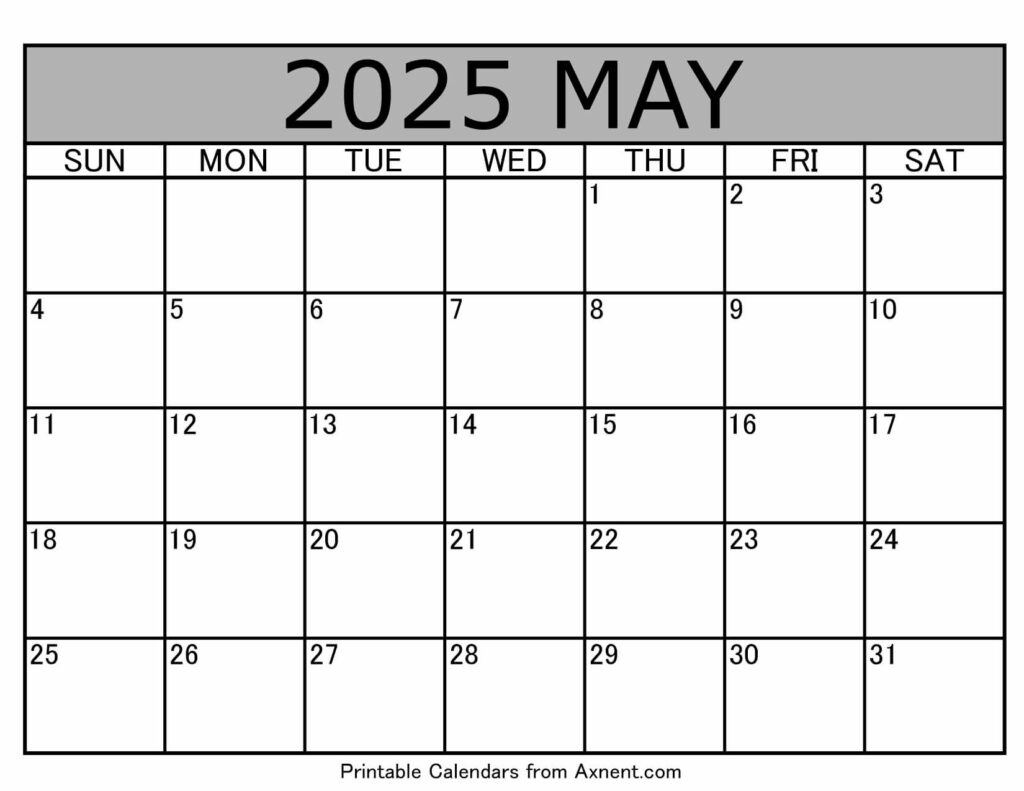 May 2025 Calendar Template