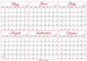 May to October Calendar 2025