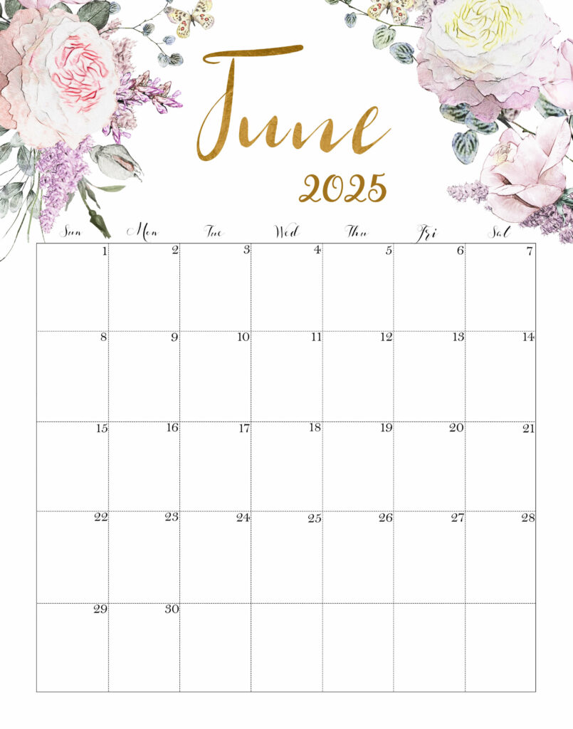 Calendar June 2025 Cute