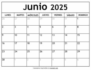 Calendario Junio 2025