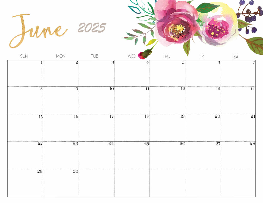 Cute June 2025 Calendar