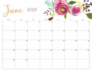 Cute June 2025 Calendar