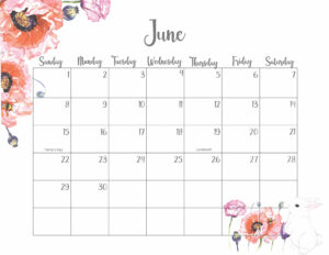 Cute June Calendar 2025