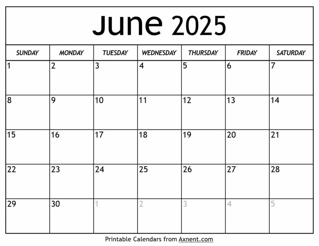 June 2025 Calendar