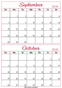 Calendar 2025 September October