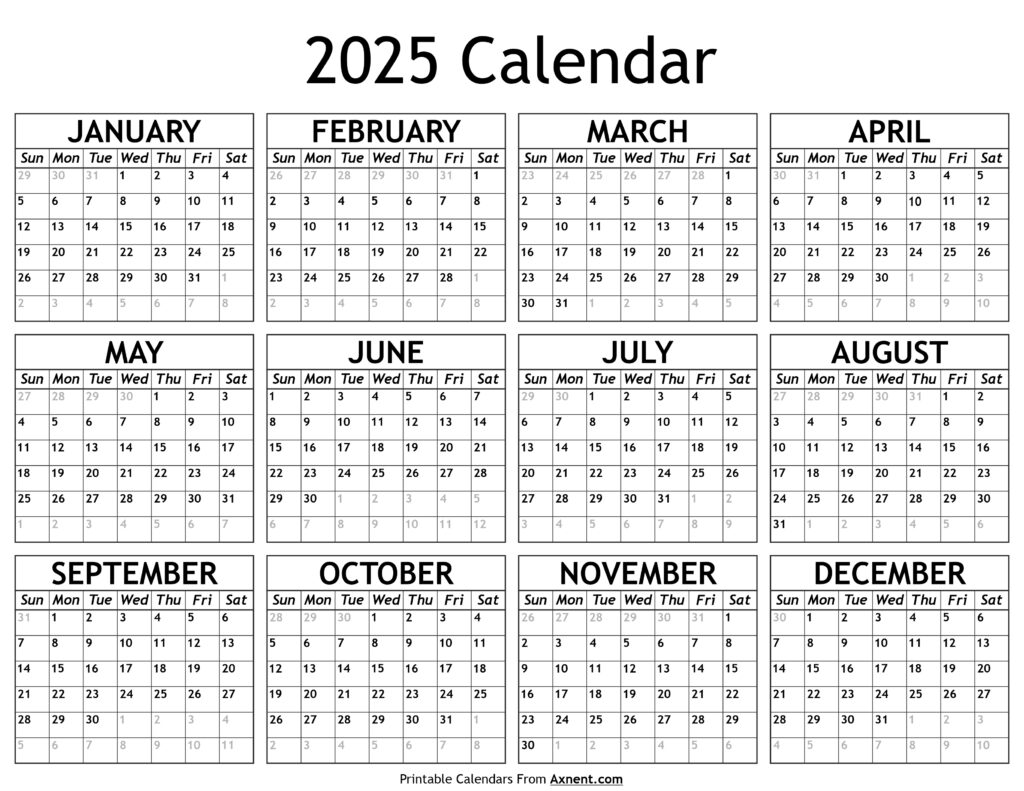 Printable 2025 Calendar