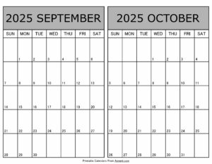 Printable September October 2025 Calendar