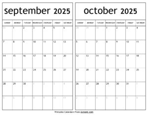 September October 2025 Calendar