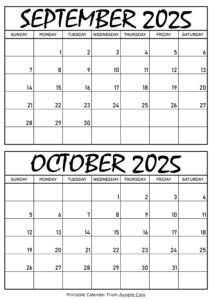 September and October 2025 Calendar