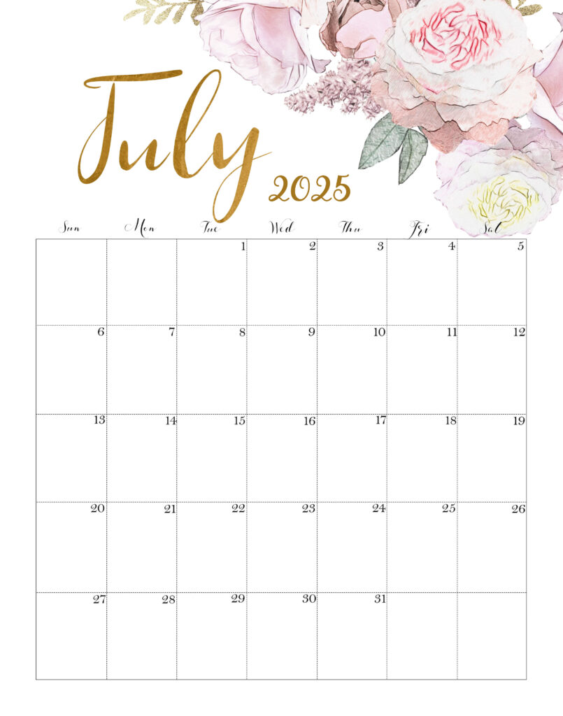 Calendar July 2020 Cute