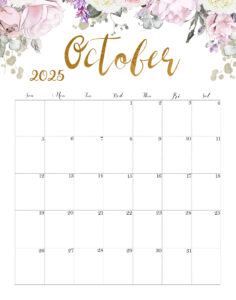 Calendar October 2025 Cute