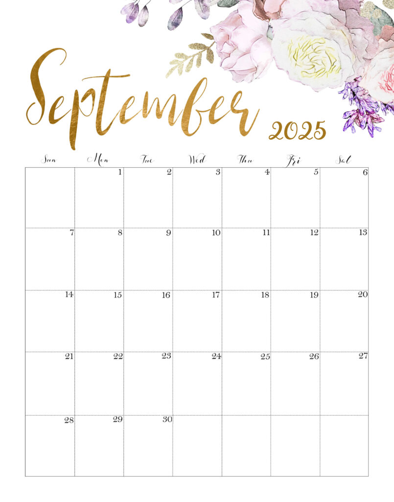 Calendar September 2025 Cute