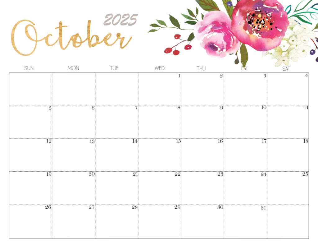 Cute October 2025 Calendar