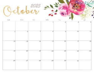 Cute October 2025 Calendar