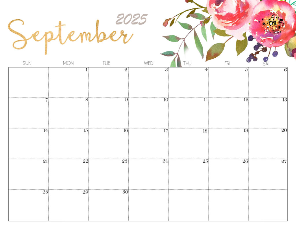 Cute September 2025 Calendar