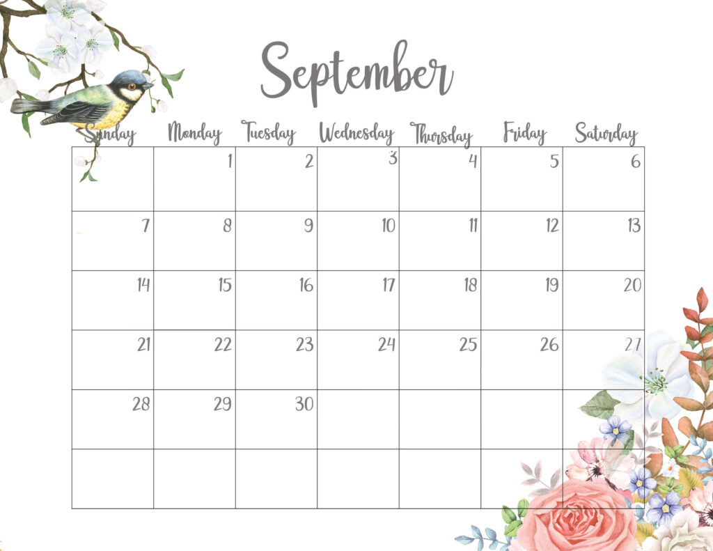 Cute September Calendar 2025