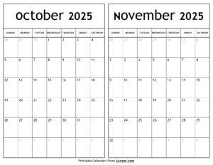 October November 2025 Calendar