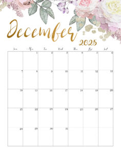 Calendar December 2025 Cute