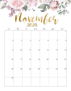 Calendar November 2025 Cute