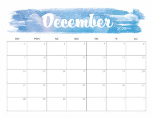 Cute December 2025 Calendar Printable