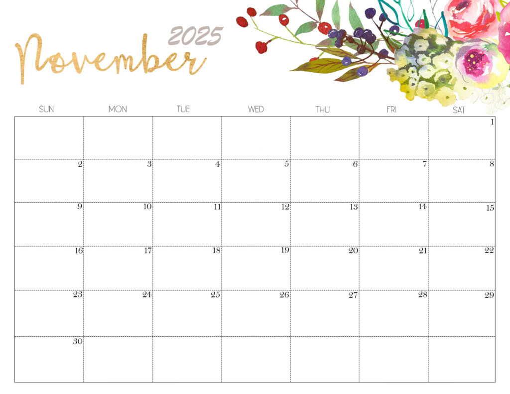 Cute November 2025 Calendar