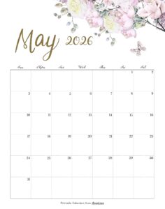 Calendar May 2026 Cute