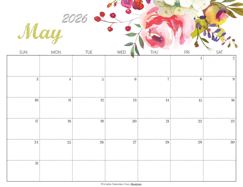 Cute May 2026 Calendar