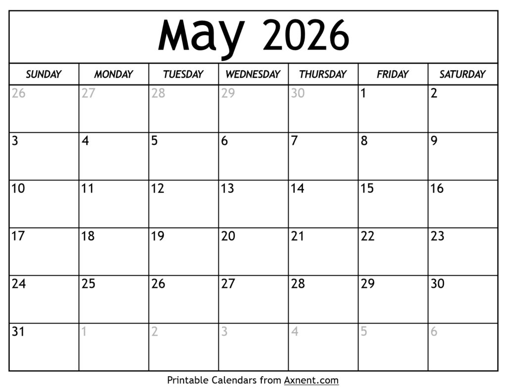 May 2026 Calendar