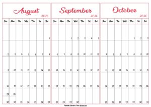 August September October 2026 Calendar