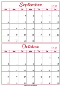 Calendar 2026 September October
